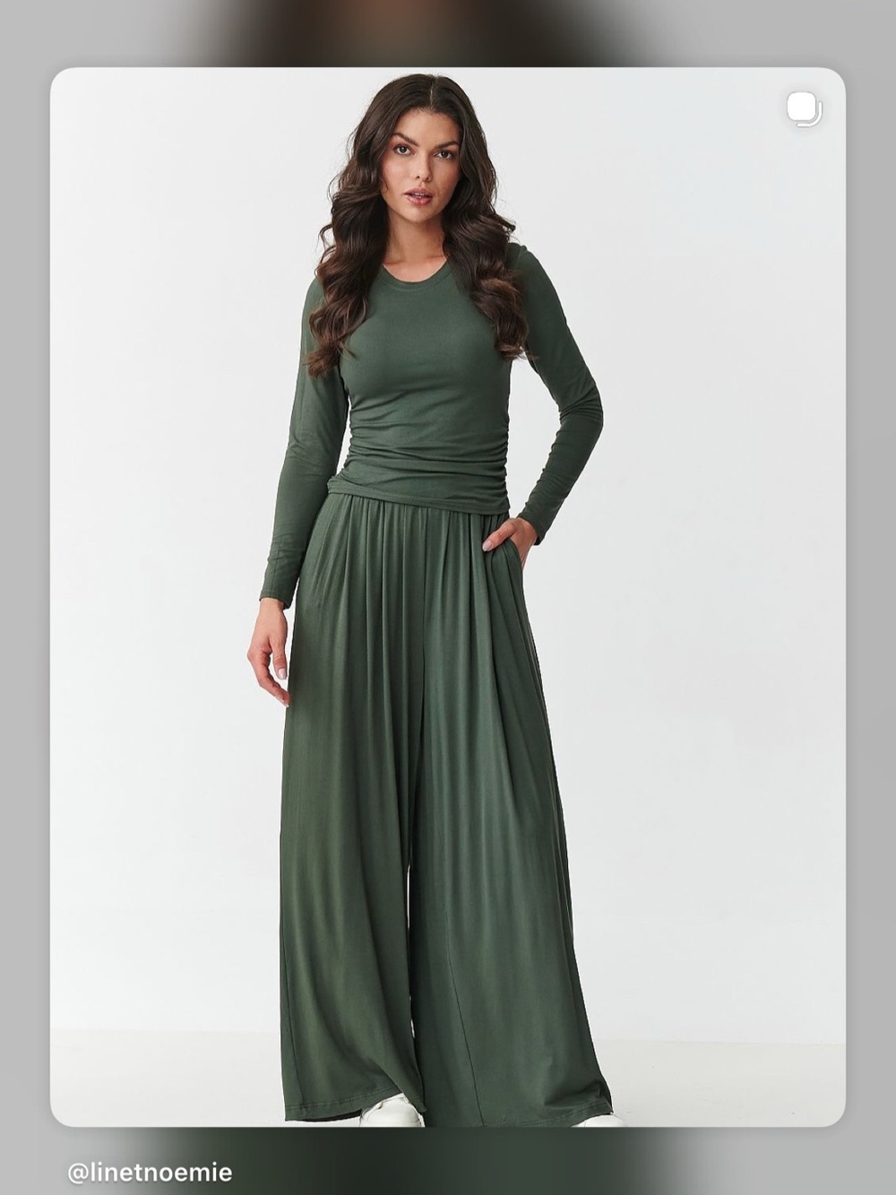Women's Wide Leg Olive Green Palazzo Pants - Casual to Dressy